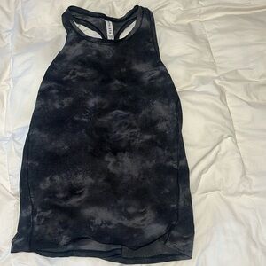 Black patterned racerback athleta tank top